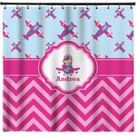 Airplane Theme - for Girls Shower Curtain (Personalized)