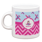 Airplane Theme - for Girls Espresso Cup (Personalized)