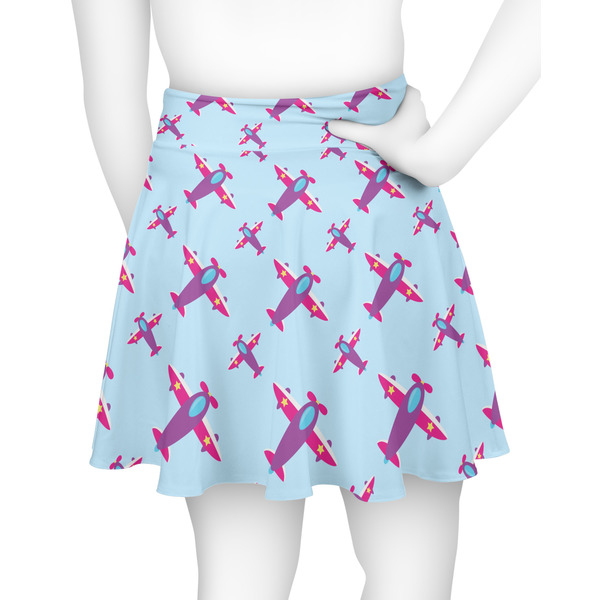 Airplane Theme - for Girls Skater Skirt - Back
