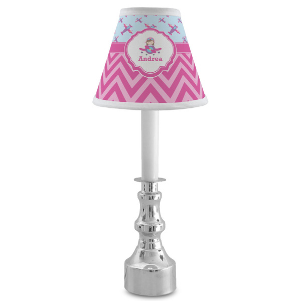 Airplane Theme - for Girls Small Chandelier Lamp - LIFESTYLE (on candle stick)