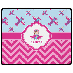 Airplane Theme - for Girls Large Gaming Mouse Pad - 12.5" x 10" (Personalized)