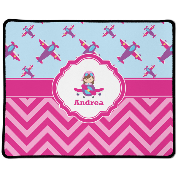 Custom Airplane Theme - for Girls Large Gaming Mouse Pad - 12.5" x 10" (Personalized)