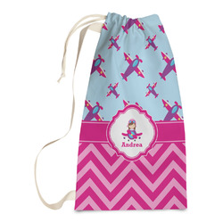 Airplane Theme - for Girls Laundry Bags - Small (Personalized)