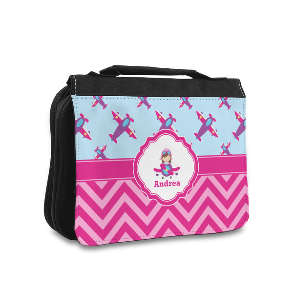 Custom Airplane Theme - for Girls Toiletry Bag - Small (Personalized)