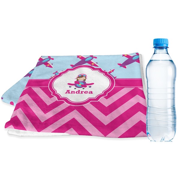 Custom Airplane Theme - for Girls Sports & Fitness Towel (Personalized)