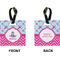 Airplane Theme - for Girls Square Luggage Tag (Front + Back)