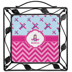 Airplane Theme - for Girls Square Trivet (Personalized)