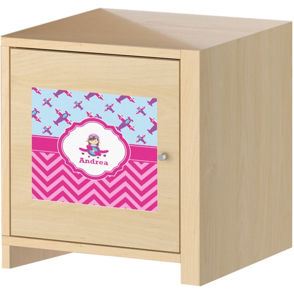 Airplane Theme - for Girls Square Wall Decal on Wooden Cabinet