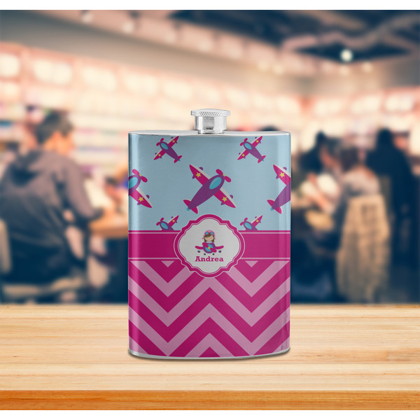 Airplane Theme - for Girls Stainless Steel Flask - LIFESTYLE 2
