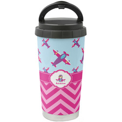 Airplane Theme - for Girls Stainless Steel Coffee Tumbler (Personalized)