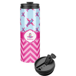 Airplane Theme - for Girls Stainless Steel Skinny Tumbler (Personalized)