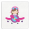 Airplane Theme - for Girls Paper Dinner Napkin - Front View