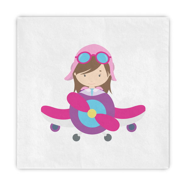 Custom Airplane Theme - for Girls Standard Decorative Napkins