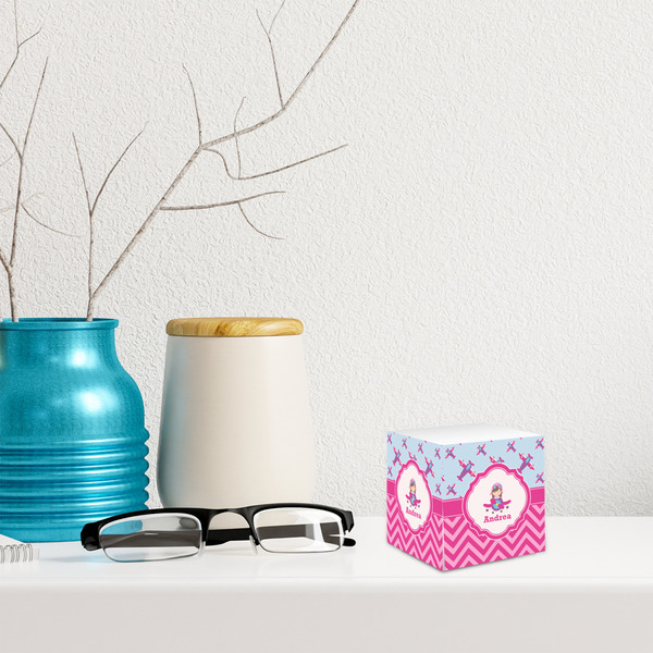 Airplane Theme - for Girls Sticky Note Cube - LIFESTYLE