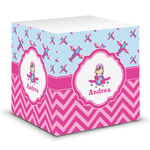 Airplane Theme - for Girls Sticky Note Cube (Personalized)