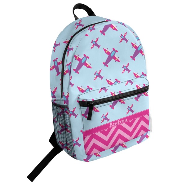 Custom Airplane Theme - for Girls Student Backpack (Personalized)