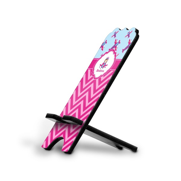 Custom Airplane Theme - for Girls Stylized Cell Phone Stand - Small w/ Name or Text