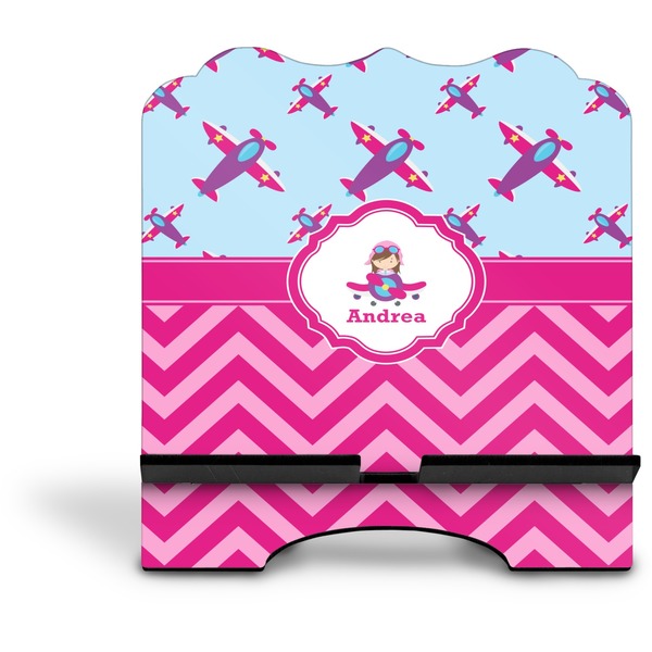 Airplane Theme - for Girls Stylized Tablet Stand - Front without iPad