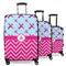 Airplane Theme - for Girls 3 Piece Luggage Set - 20" Carry On, 24" Medium Checked, 28" Large Checked (Personalized)