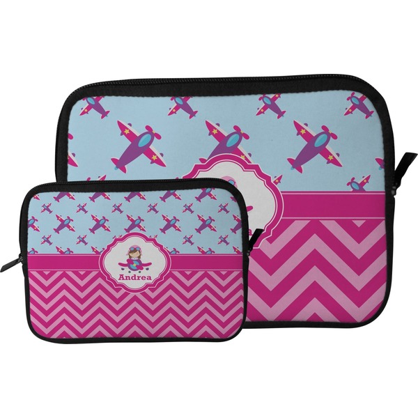 Airplane Theme - for Girls Tablet Sleeve (Size Comparison)