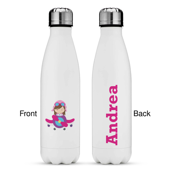 Airplane Theme - for Girls Tapered Water Bottle - Apvl