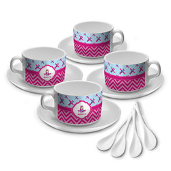 Airplane Theme - for Girls Tea Cup - Set of 4 (Personalized)