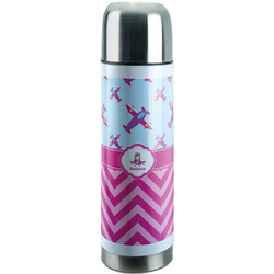 Airplane Theme - for Girls Stainless Steel Thermos (Personalized)