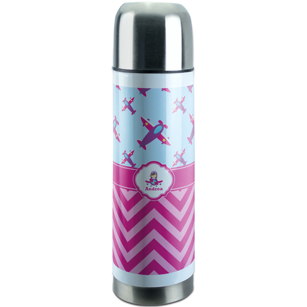 Custom Airplane Theme - for Girls Stainless Steel Thermos (Personalized)