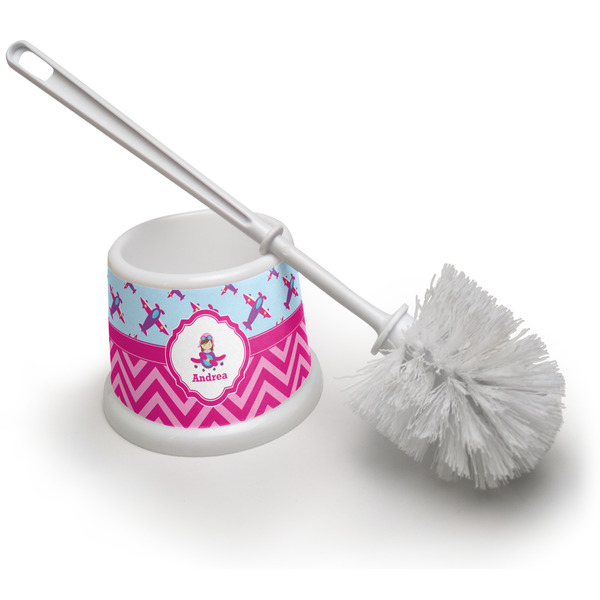 Custom Airplane Theme - for Girls Toilet Brush (Personalized)