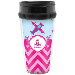 Airplane Theme - for Girls Acrylic Travel Mug without Handle (Personalized)