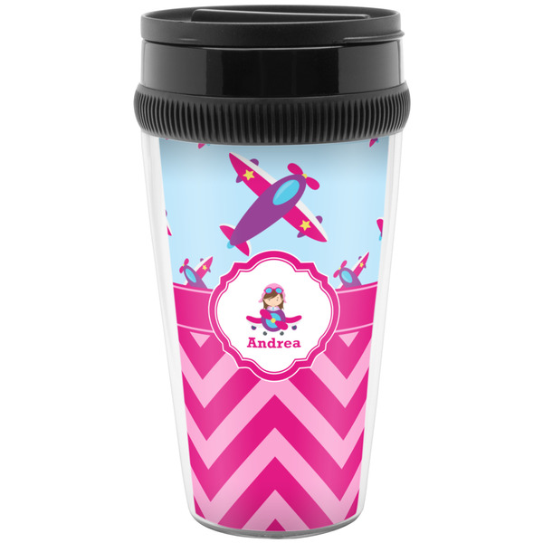 Custom Airplane Theme - for Girls Acrylic Travel Mug without Handle (Personalized)