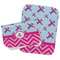 Airplane Theme - for Girls Two Rectangle Burp Cloths - Open & Folded