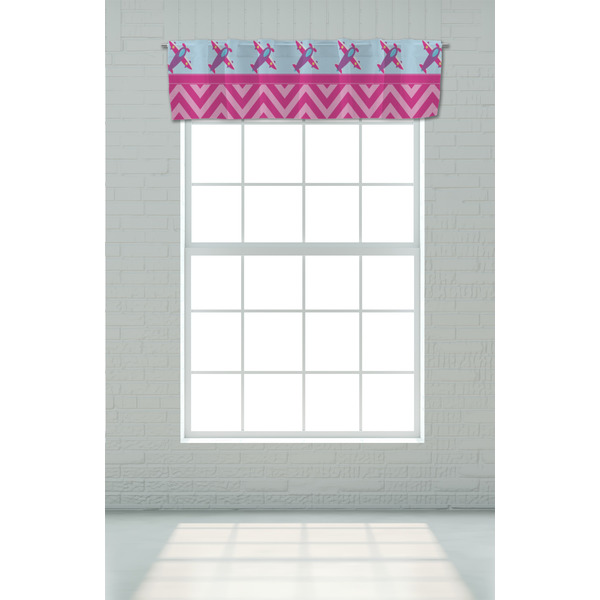 Airplane Theme - for Girls Valance - On window