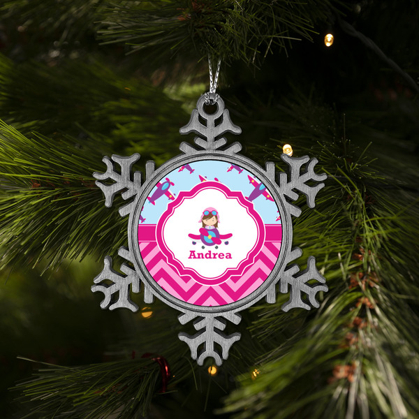 Airplane Theme - for Girls Vintage Snowflake - (LIFESTYLE)