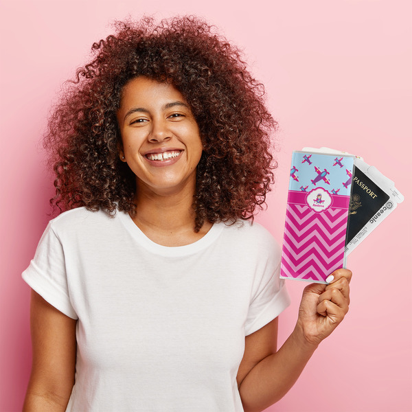 Airplane Theme - for Girls Vinyl Document Holder - LIFESTYLE