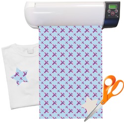 Airplane Theme - for Girls Heat Transfer Vinyl Sheet (12"x18")