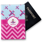 Airplane Theme - for Girls Vinyl Passport Holder (Personalized)