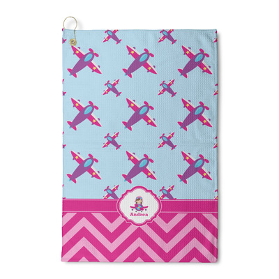 Airplane Theme - for Girls Waffle Weave Golf Towel (Personalized)