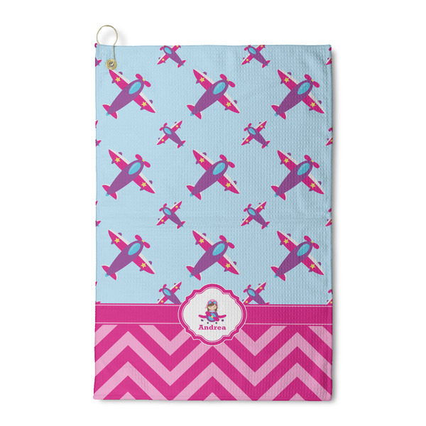 Custom Airplane Theme - for Girls Waffle Weave Golf Towel (Personalized)