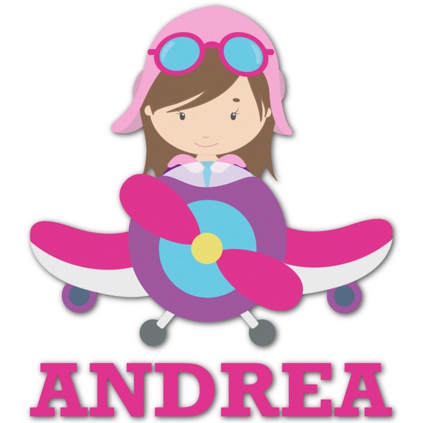 Custom Airplane Theme - for Girls Graphic Decal - Large (Personalized)