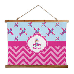 Airplane Theme - for Girls Wall Hanging Tapestry - Wide (Personalized)