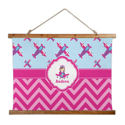 Airplane Theme - for Girls Wall Hanging Tapestry - Wide (Personalized)