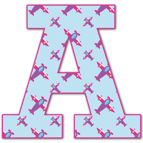 Custom Airplane Theme - for Girls Letter Decal - Small (Personalized)