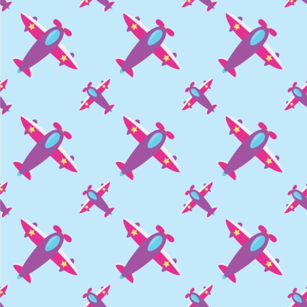 Custom Airplane Theme - for Girls Wallpaper & Surface Covering (Water Activated 24"x 24" Sample)