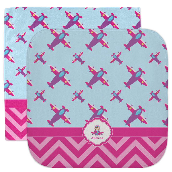 Custom Airplane Theme - for Girls Facecloth / Wash Cloth (Personalized)