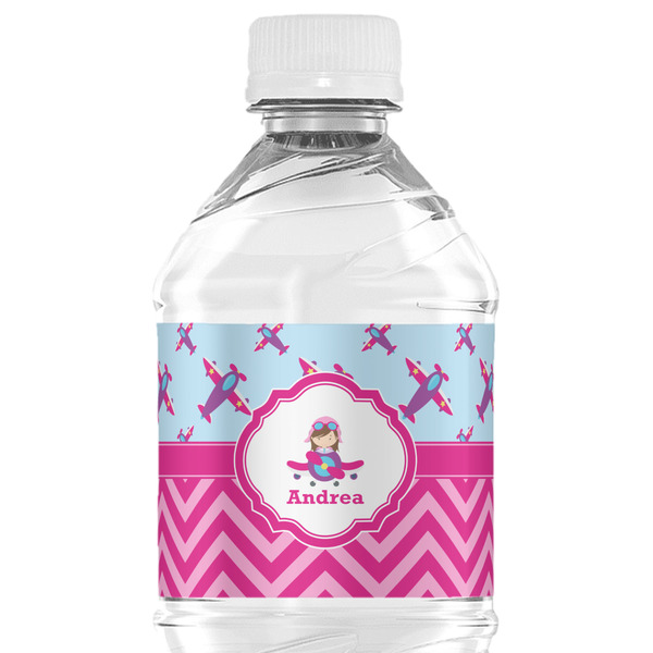 Custom Airplane Theme - for Girls Water Bottle Labels - Custom Sized (Personalized)