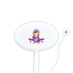 Airplane Theme - for Girls Oval Plastic Stir Sticks
