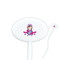 Airplane Theme - for Girls White Plastic 7" Stir Stick - Oval - Closeup