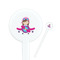 Airplane Theme - for Girls White Plastic 7" Stir Stick - Round - Closeup