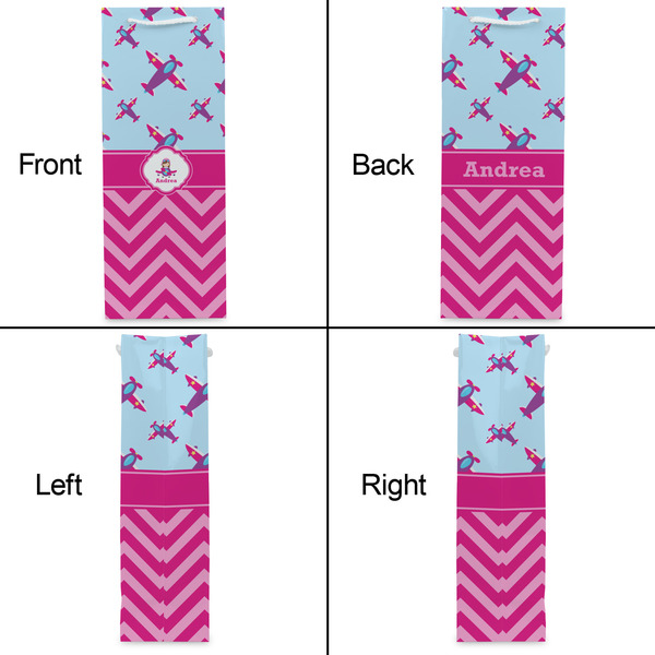 Airplane Theme - for Girls Wine Gift Bag - Gloss - Approval